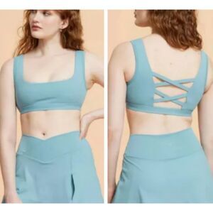 Blogilates Popflex Crisscross Sports Bralette Size 1X NWOT Cameo Blue